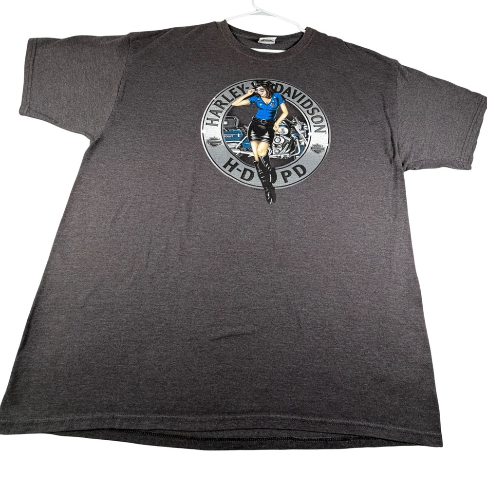 Harley-Davidson Crystal River Florida Pinup Girl Police T-Shirt Mens 2XL 2015